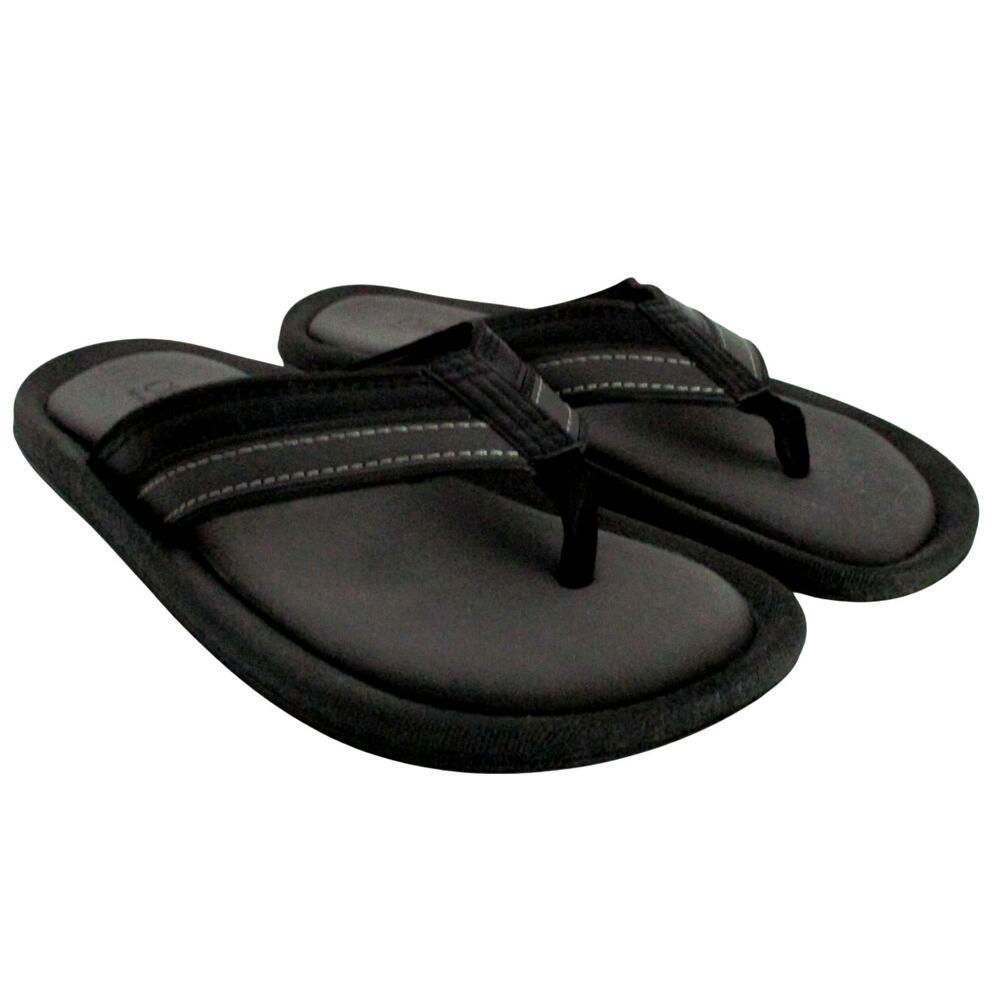Chaps Men's Black Memory Foam Thong Sandals Size 11/12